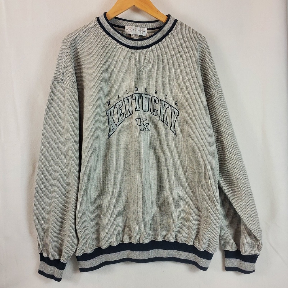 Vintage Men's Kentucky Wildcats Sweatshirt Gray Sports in Motion Large